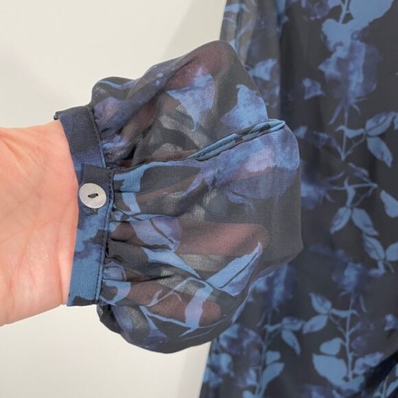 NWT Hutch By the Light of the Moon Mini Dress Size 2 Black Blue Floral - Picture 6 of 8